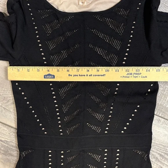 Calvin Klein Elegant Black Knit Fitted Stretch Dress EUC Small - Picture 3 of 7